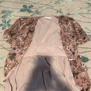 Rihoas Pink and multi-coloured floral cover up with a flattering fit